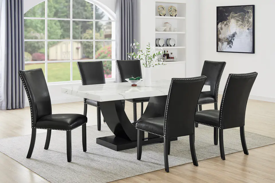 ORION · Faux Marble Dining Set – Sun City Furniture El Paso