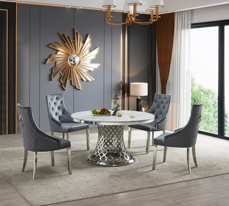SIERRA · Round Marble Dining Set – Sun City Furniture El Paso