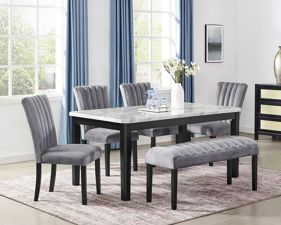 VIENNA · Faux Marble Dining Set – Sun City Furniture El Paso