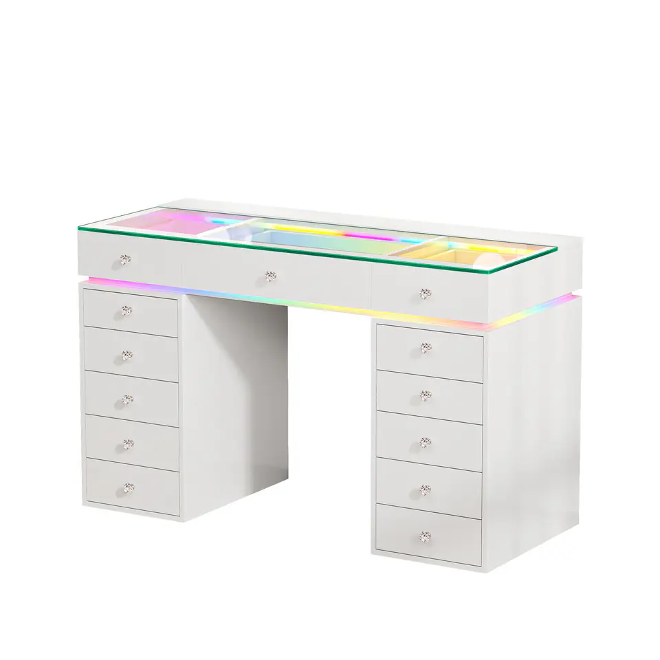 VANITII Mini Eva Vanity Desk-13 Storage Drawers