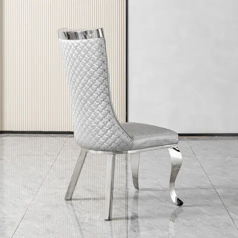 201 Stainless Steel Dining Chair-Modern High - view 4