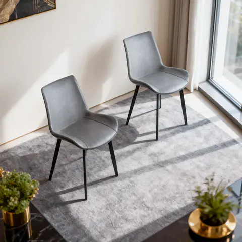 PU Leather Dining Chair with Metal Legs - view 3