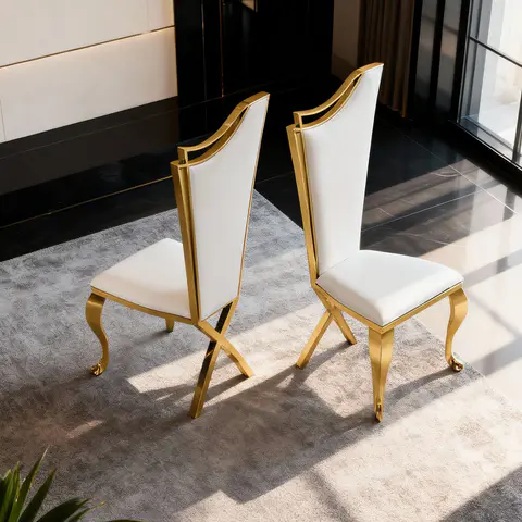 Stainless Steel Dining Chair with PU Material - Dining Chairs & Stools