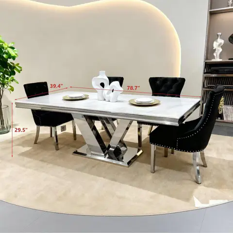 Mesa de comedor moderna PX03-BLK - vista 2