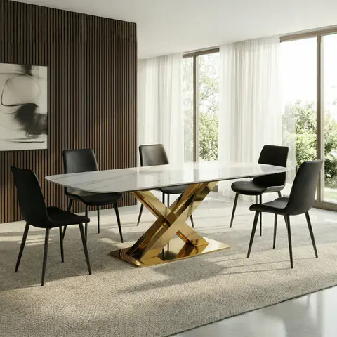 Mesa de comedor de piedra sinterizada · 346 - vista 2