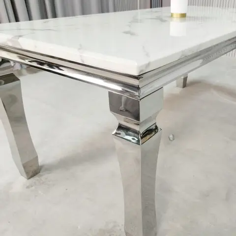 new marble table PX09 silver base - view 3