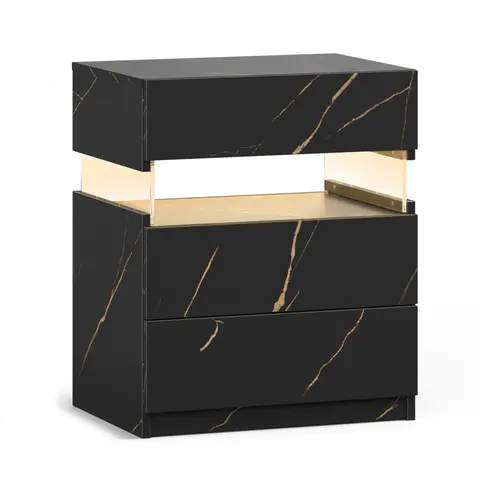 LED Nightstands 3 Drawer Dresser - view 3