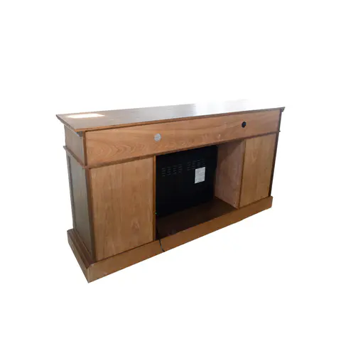 Dark Brown Birch Wood Veneer Fireplace TV Stand - view 5