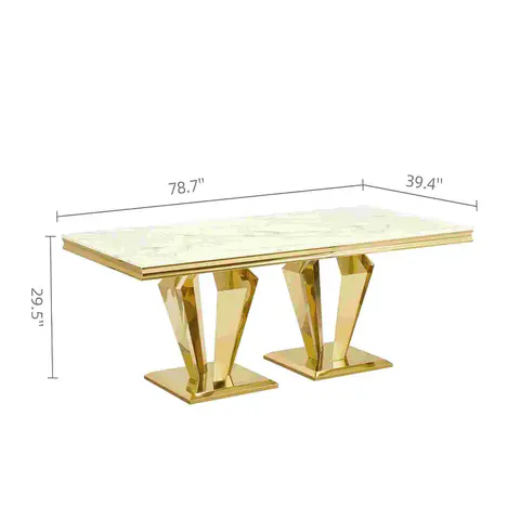 Modern Black Marble Dining Table - view 2
