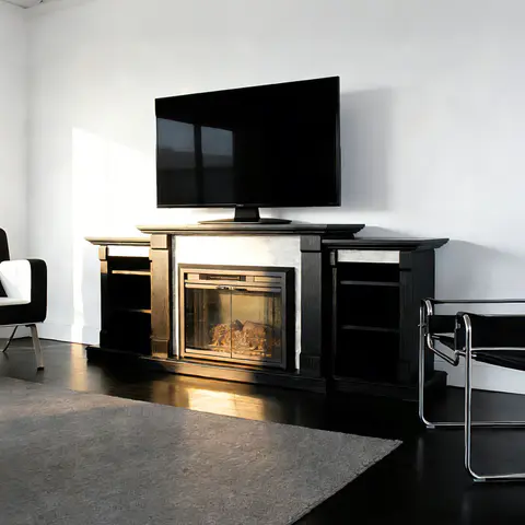 Okoume Veneer Fireplace TV Stand - view 1