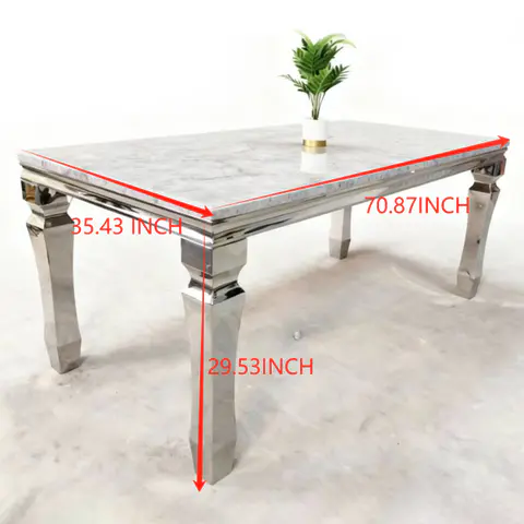 new marble table PX09 silver base - view 4