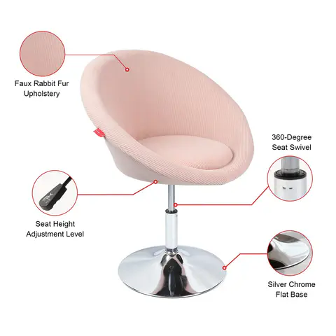 Bella Swivel Corduroy Vanity Chair, view 5 de 5