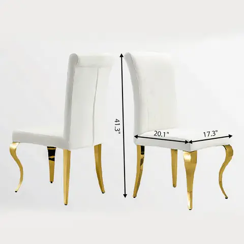 White Fabric Dining Chair - view 5