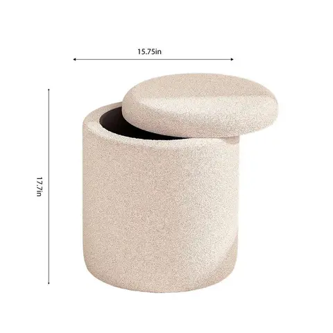 VANITII Lambswool Storage Stool, view 4 de 4