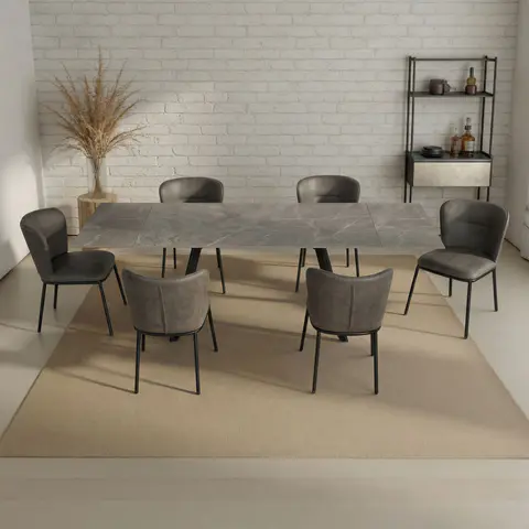 63″-95″ Extendable Sintered Stone Dining · 383 - view 1