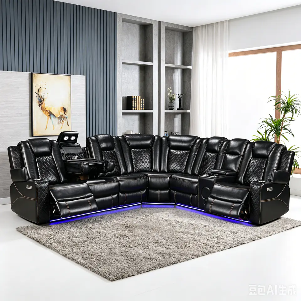 Power Recliner Sectional MC2855B Black