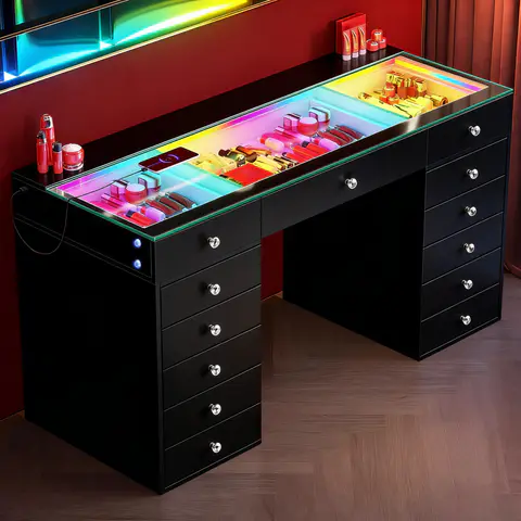 VANITII Eva-RGB Vanity Desk, view 2 de 3