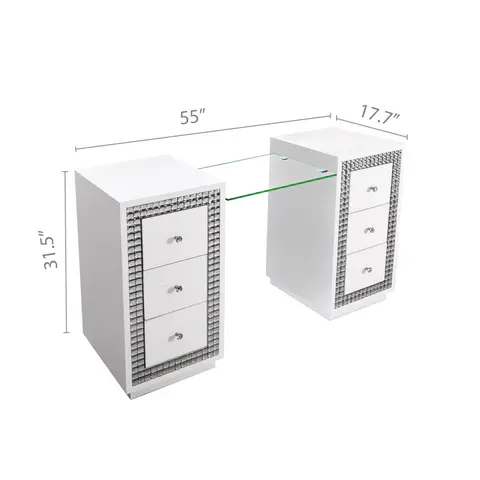 VANITII Rectangular Mirrored Dresser - view 2