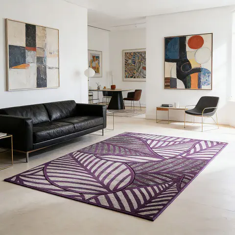 Alfombra moderna tejida en tonos neutros - vista 3