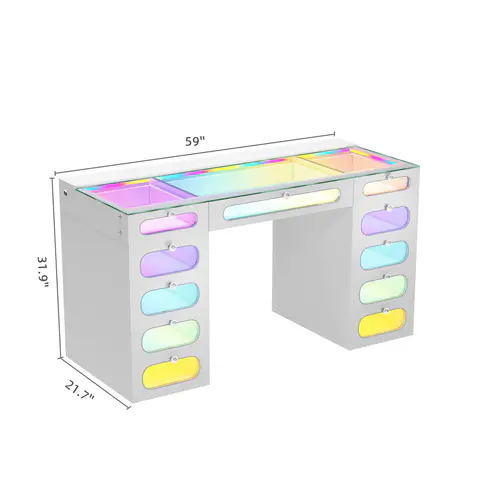 VANITII Priscilla Vanity Desk-11 Glass · 497 - view 3