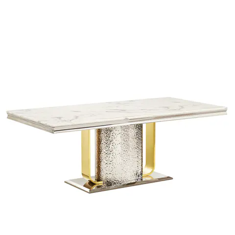 Durable Dining Table with Marble Top - view 3