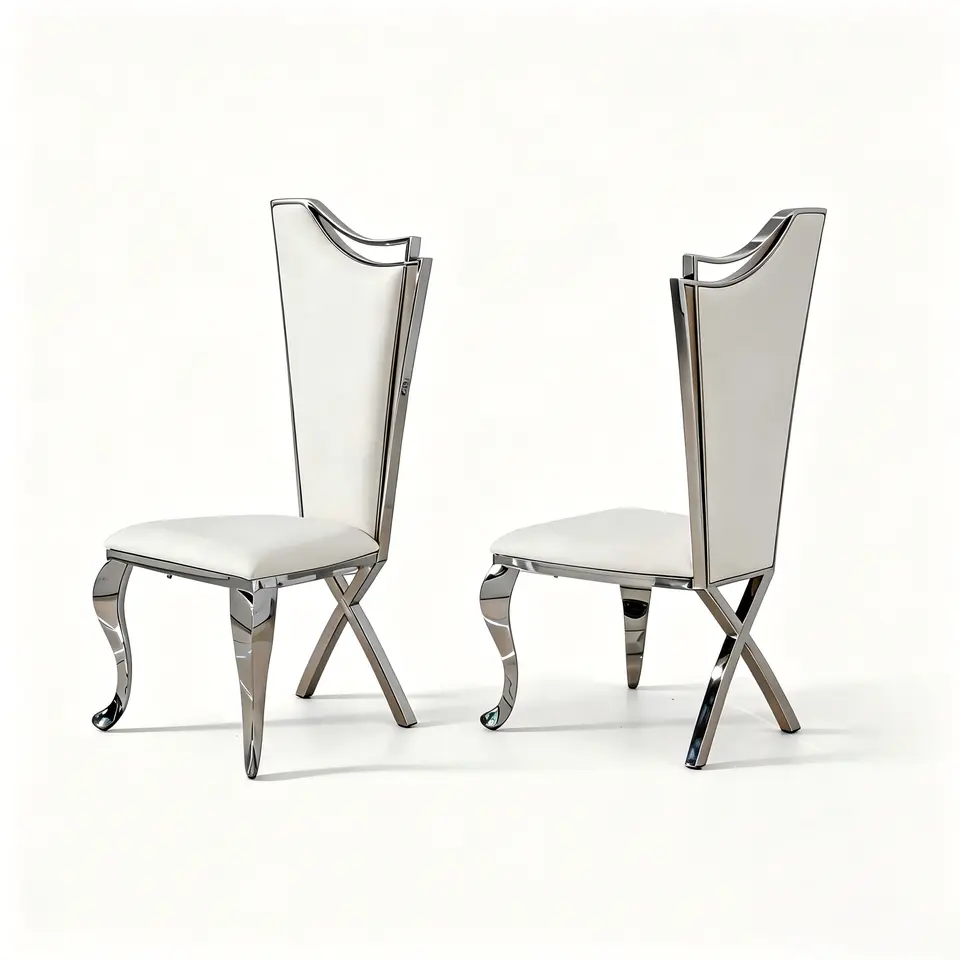 Elegant Wingback Dining Chair-201 stainless steel