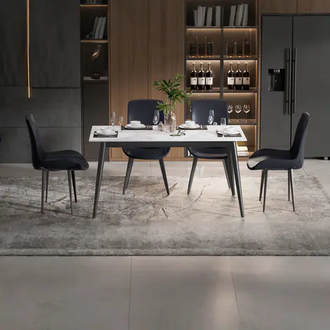 Black Stainless Steel Base Dining table · 373 - view 2