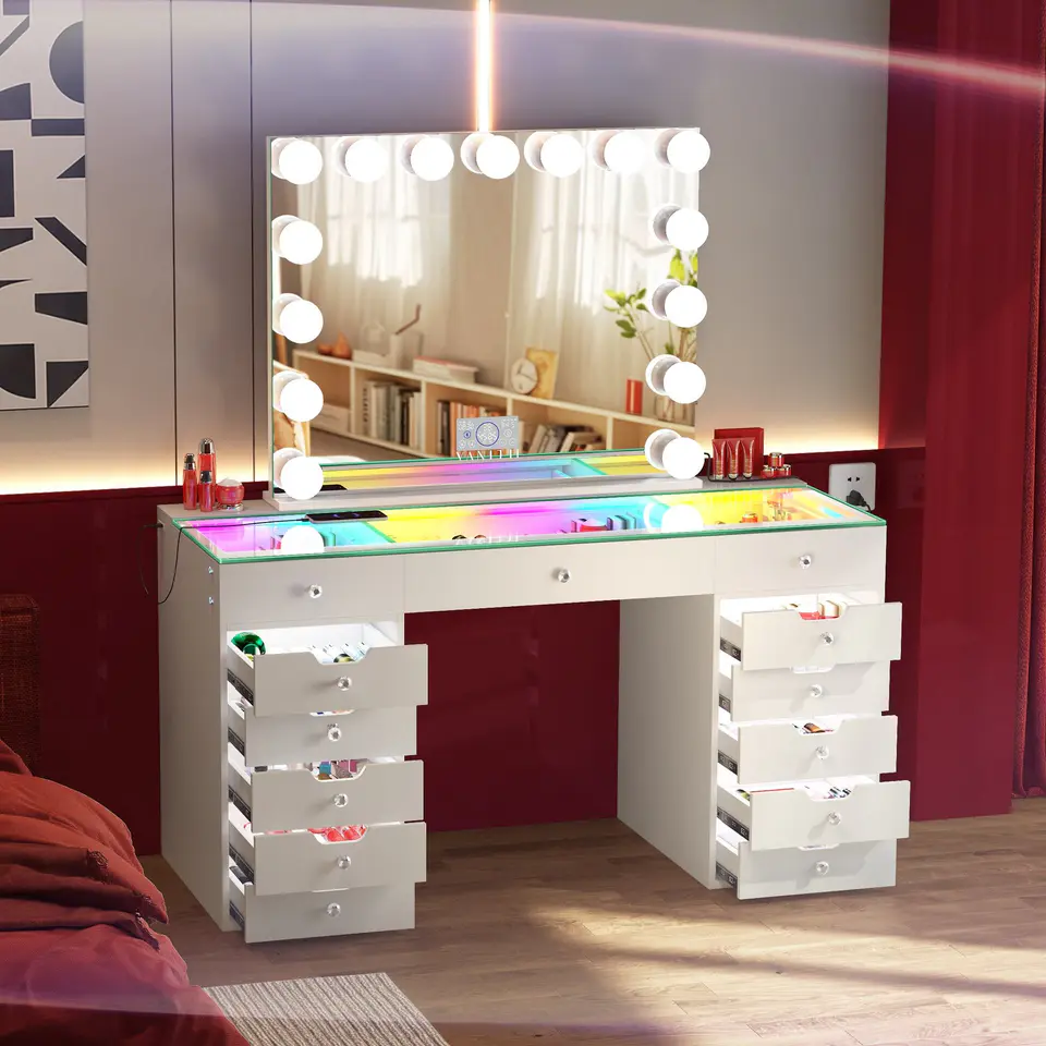 VANITII Eva-RGB Vanity Desk Set (Ref. 508) – Sun City Furniture El Paso