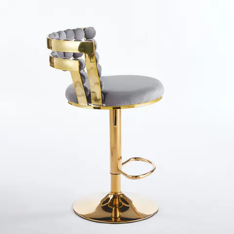 Modern Bar chair - Golden Iron Legs & Soft - view 3