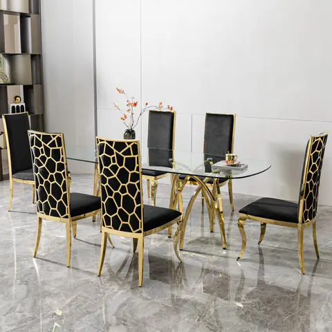 Tempered Glass Dining Table, view 2 de 5