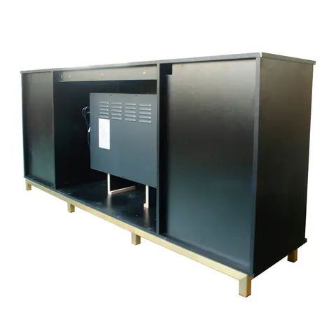 Black Melamine Veneer Fireplace TV stand - view 5