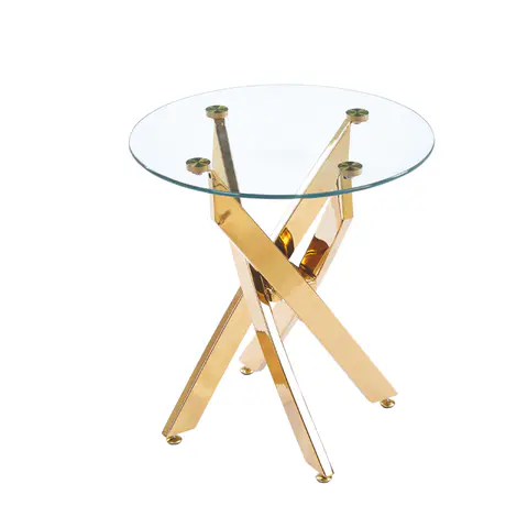 Mesa lateral de vidrio templado de 20 pulgadas - Mesas de Centro y Laterales