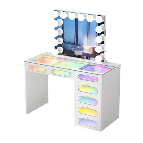 VANITII 7 Glass Fronted Drawers · 468 - Vanity Sets