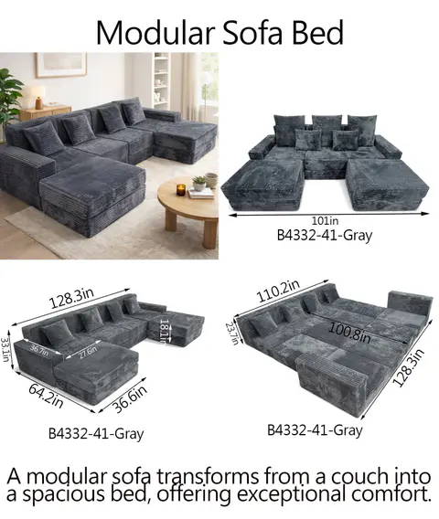 Sofá cama modular de 3 piezas - vista 4