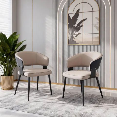 PU leather carbon steel dining chair - Dining Chairs & Stools