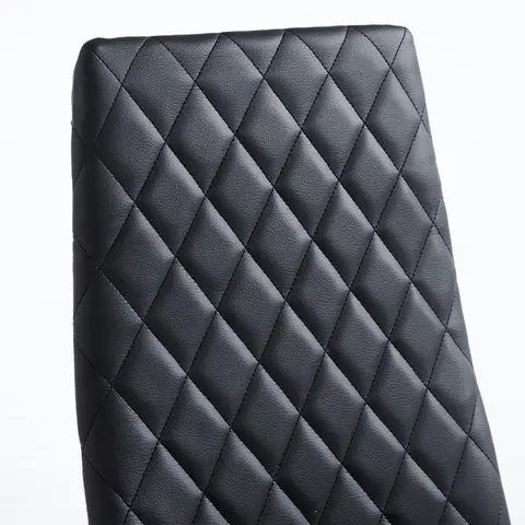 Black Quilted High-Back Dining Chairs - view 5
