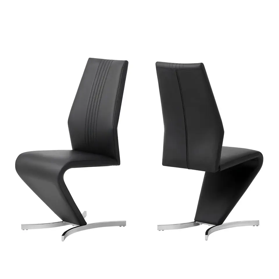 Black Faux Leather Dining Chairs