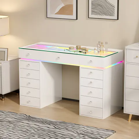 VANITII Mini Eva Vanity Desk-13 Storage Drawers - view 5