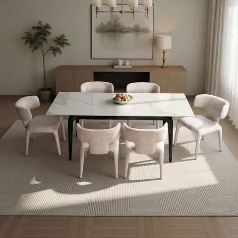63″-79″ Extendable Sintered Stone Dining Table - view 1