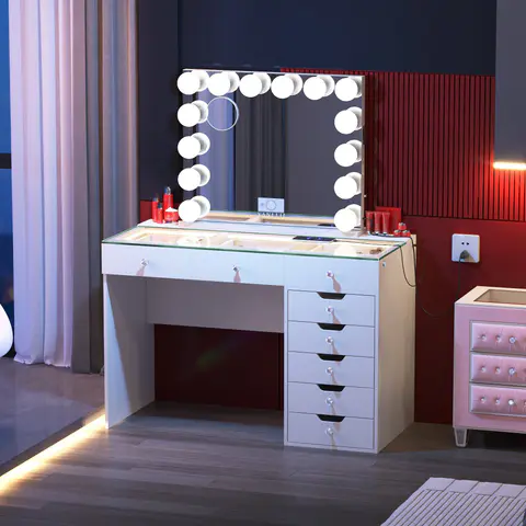 VANITII Diana Vanity Desk - 8 Storage Drawers - view 4