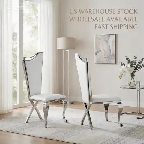 Elegant Wingback Dining Chair-201 stainless - view 3