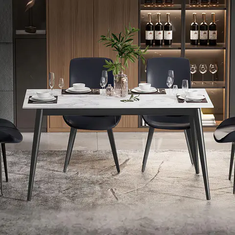 Black Stainless Steel Base Dining table · 373 - view 1