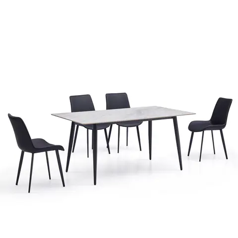 Black Stainless Steel Base Dining table · 373 - view 4
