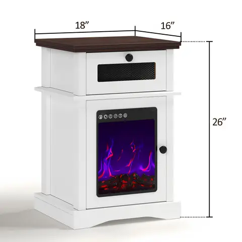 LED Fireplace Nightstand - view 4