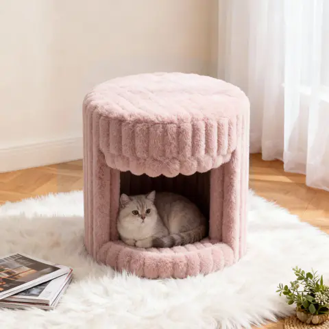 VANITII Super Soft Rabbit Hair Cat Bed, view 3 de 5