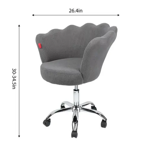 Anna Swivel Corduroy Vanity Chair - view 3