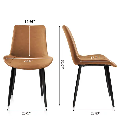 PU Leather Dining Chair with Metal Legs - view 5