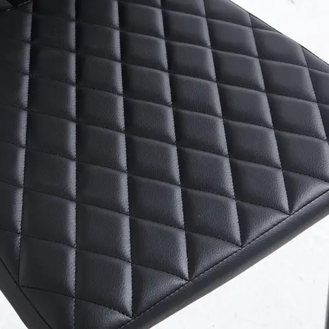 Black Quilted High-Back Dining Chairs - view 4