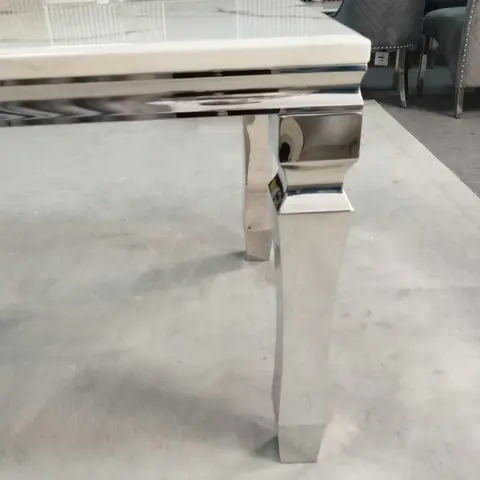 new marble table PX09 silver base - view 2