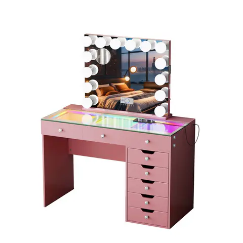 VANITII Diana Vanity Desk Set- 8 Storage Drawers - view 1